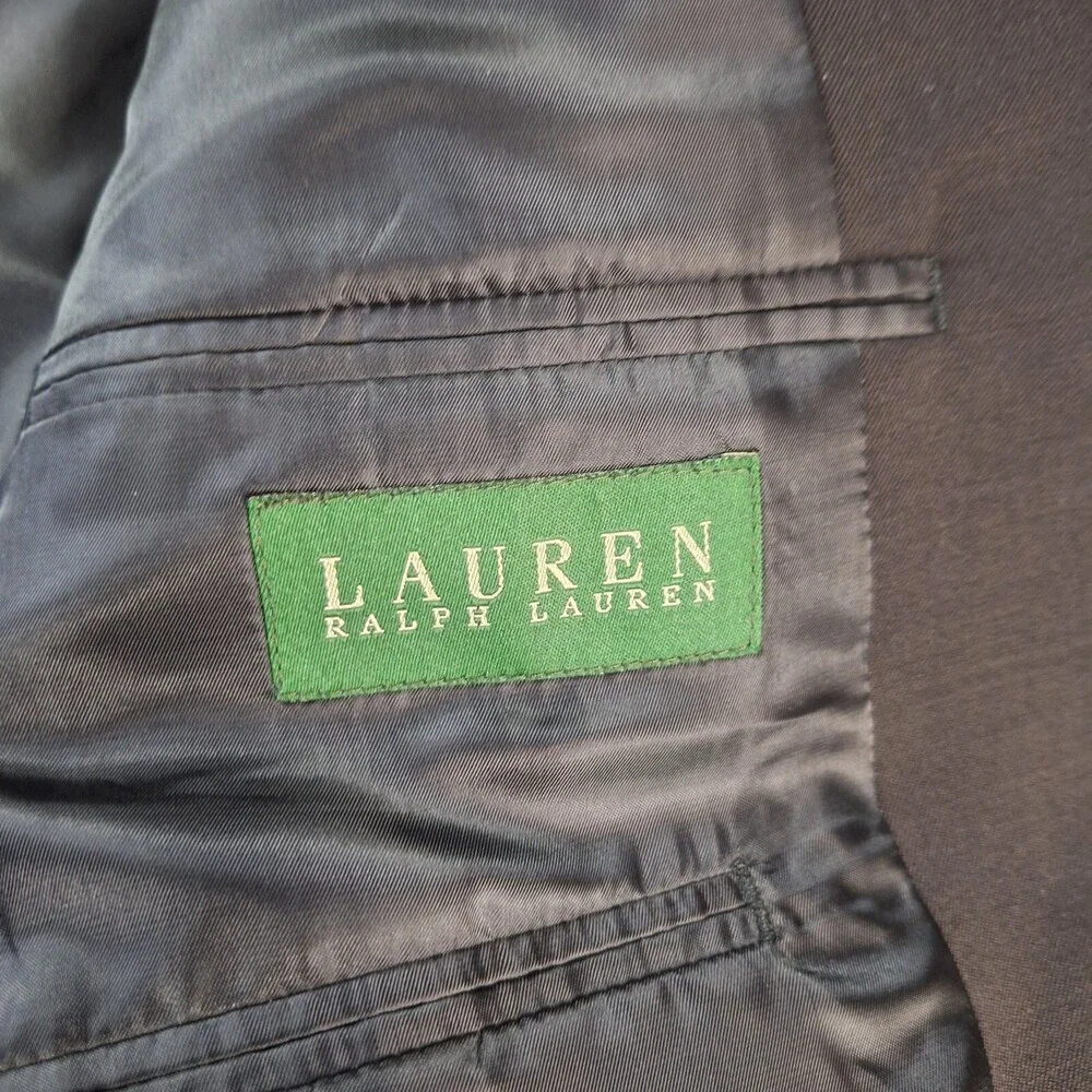 Lauren Ralph Lauren Blazer Men's 46L Wool Black Single Breasted Single Vented